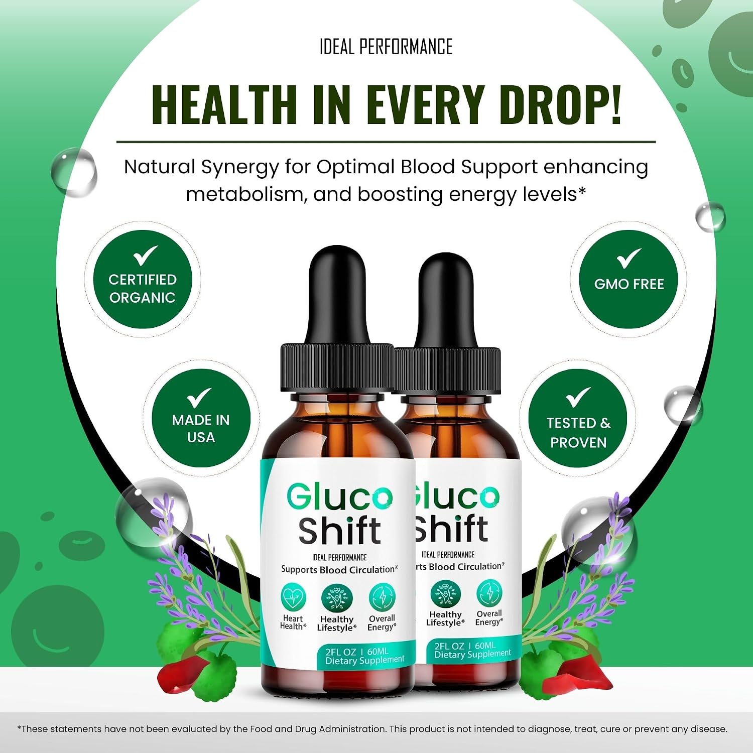 Gluco Shift Drops – Complemento Líquido de Bienestar, Fórmula Natural, Pack de 3