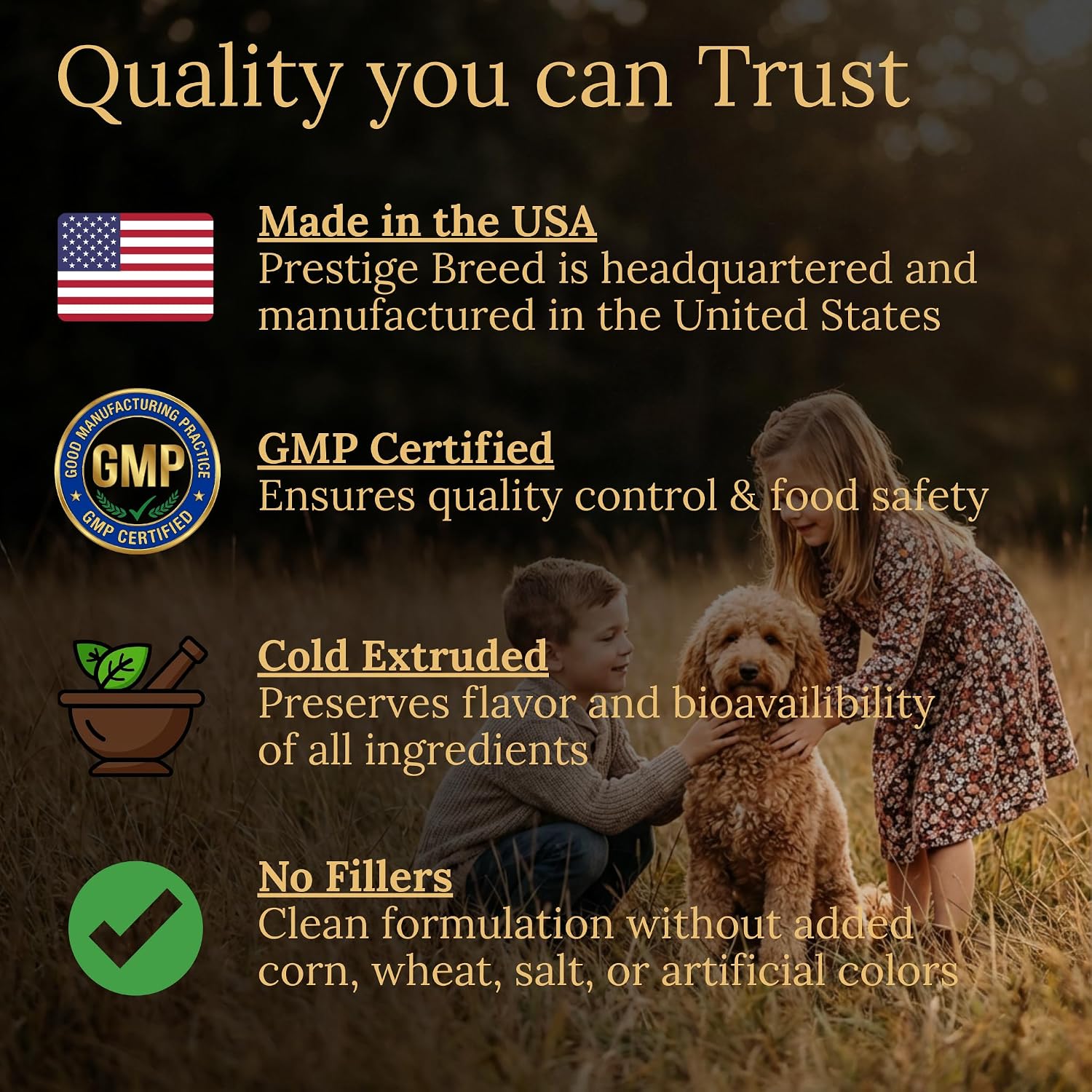 Prestige Breed Multivitamínicos para Goldendoodle, 90 unidades, Sabor a Bacon Real