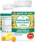 Lunakai Vitamina D3 Gomitas 2000 UI - No-GMO, Sin Gluten, Sabor Piña - 60 Unidades