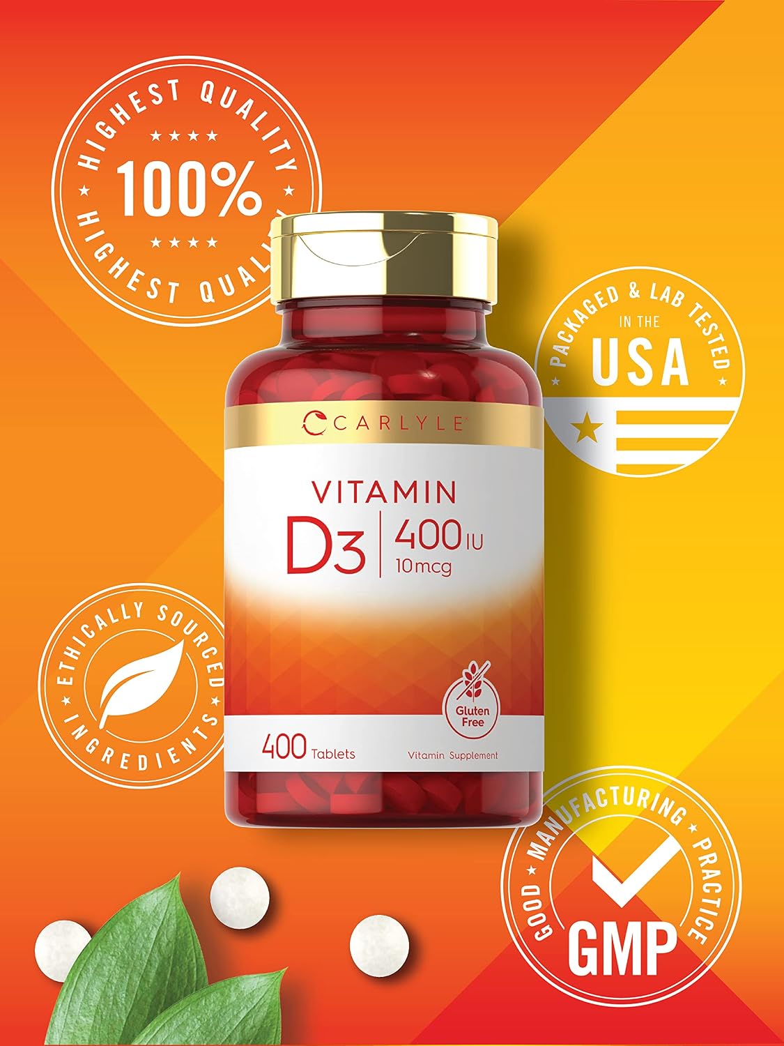 Carlyle Vitamina D3 400 UI (10 mcg) - 400 Comprimidos