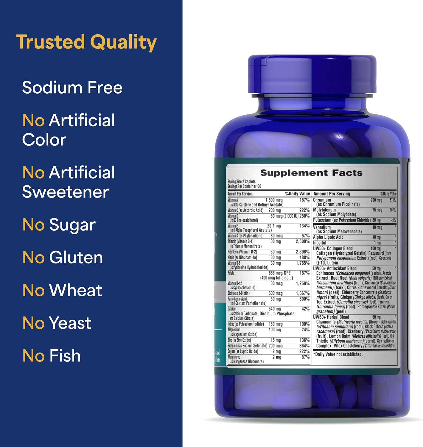 Puritan's Pride Ultra Woman 50 Plus Multivitamínico de Alta Potencia con Zinc para Mujeres