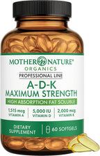 MNO ADK Vitamina D3 5000 UI + A y K2 MK-7, 60 Cápsulas Blandas, No OGM