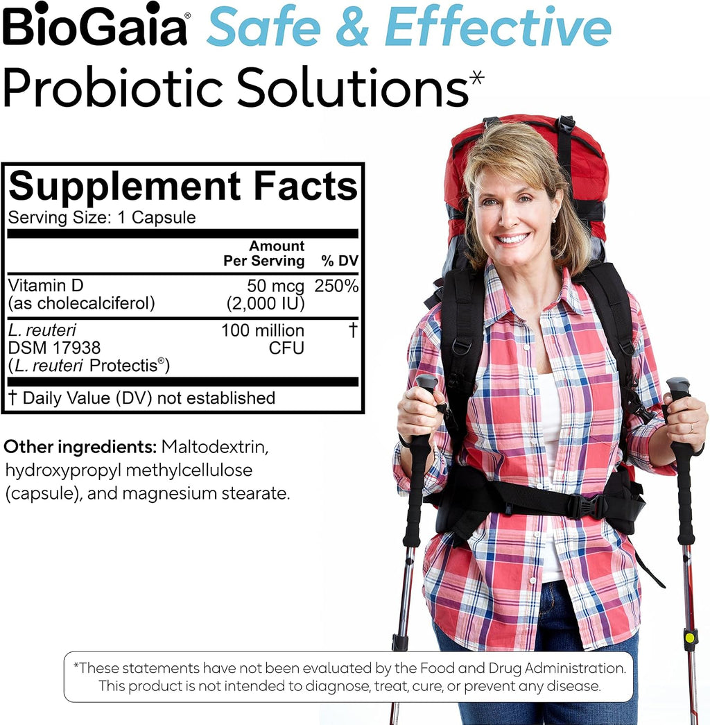 BioGaia Protectis Immune Active Probiótico + Vitamina D, 60 Cápsulas
