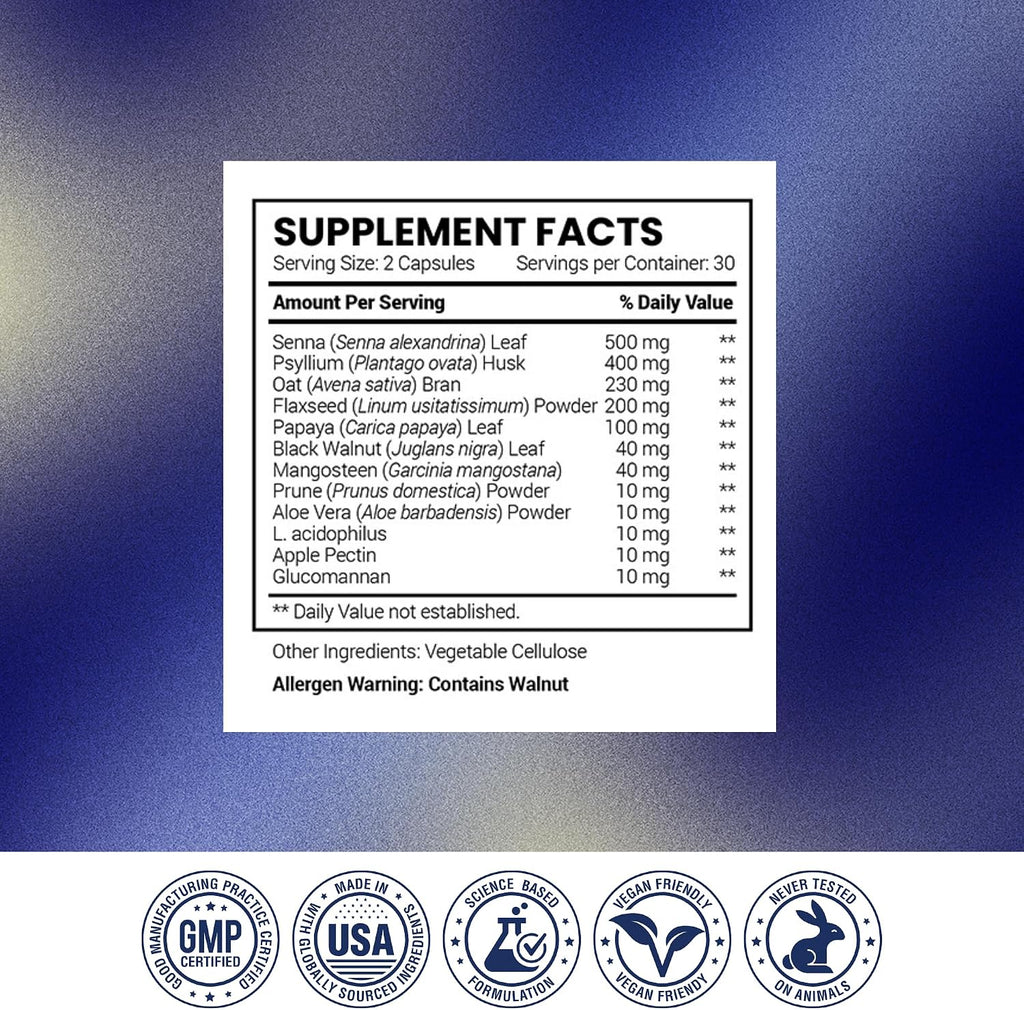 Research Verified ConstiRelief - Suplemento para el estreñimiento con Senna, Psyllium y L. Acidophilus (Pack de 3)