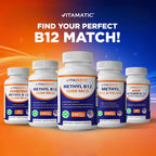 Vitamatic Vitamina B12 1000 mcg – Tabletas de Disolución Rápida con Sabor a Bayas – 2 Frascos de 365 Tabletas – Apoyo al Metabolismo Energético y Sistema Nervioso