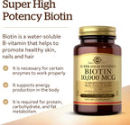 Solgar Biotin 10,000 mcg, 60 Vegetable Capsules