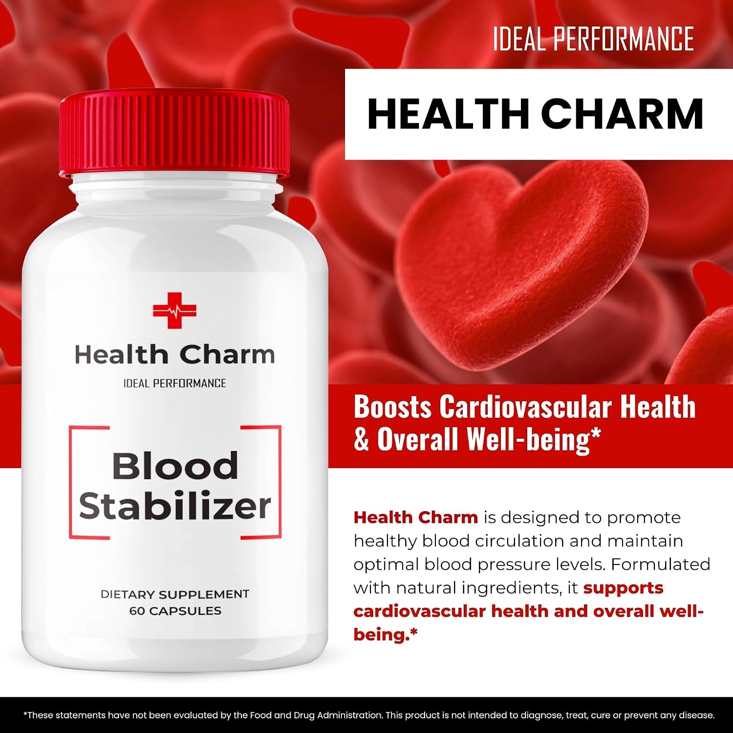Health Charm Blood Formula Support Capsules - Maximum Strength, All Natural Formula (2 Pack)