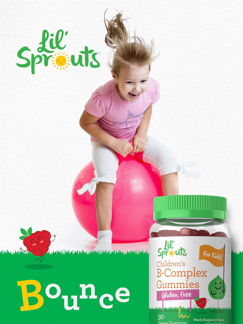 Carlyle Kids B Complex Gummies | 90 Gominolas | Con Vitaminas B1, B2, B6, B12 y Extracto de Ashwagandha | Sabor Melocotón y Frambuesa | Vegano, Sin Gluten y No-GMO