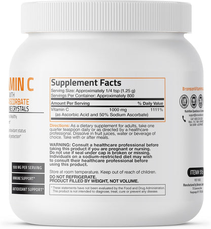 Bronson Vitamina C Tamponada en Polvo - – La protección de las células frente al daño oxidativo. – Image 2