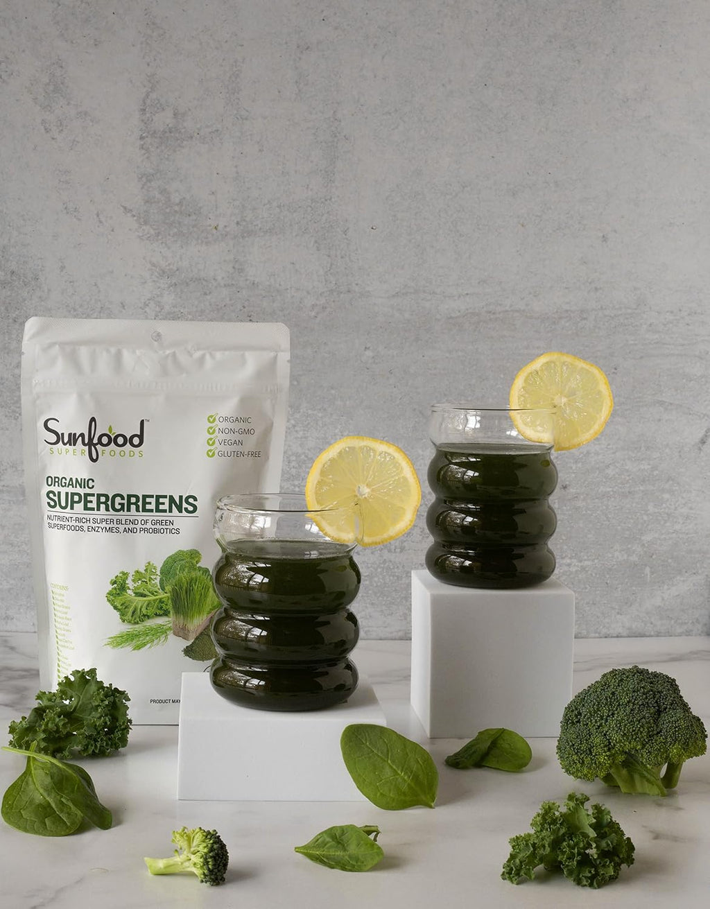 Sunfood Superfoods Mezcla Orgánica de Superalimentos Verdes - 227 g (8 oz)