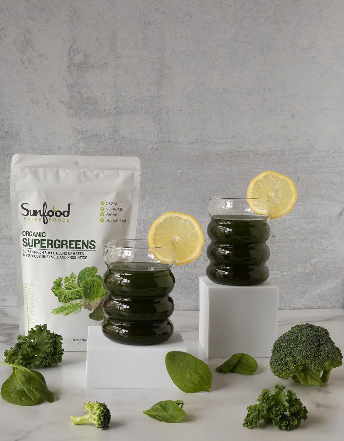 Sunfood Superfoods Mezcla Orgánica de Superalimentos Verdes - 227 g (8 oz)