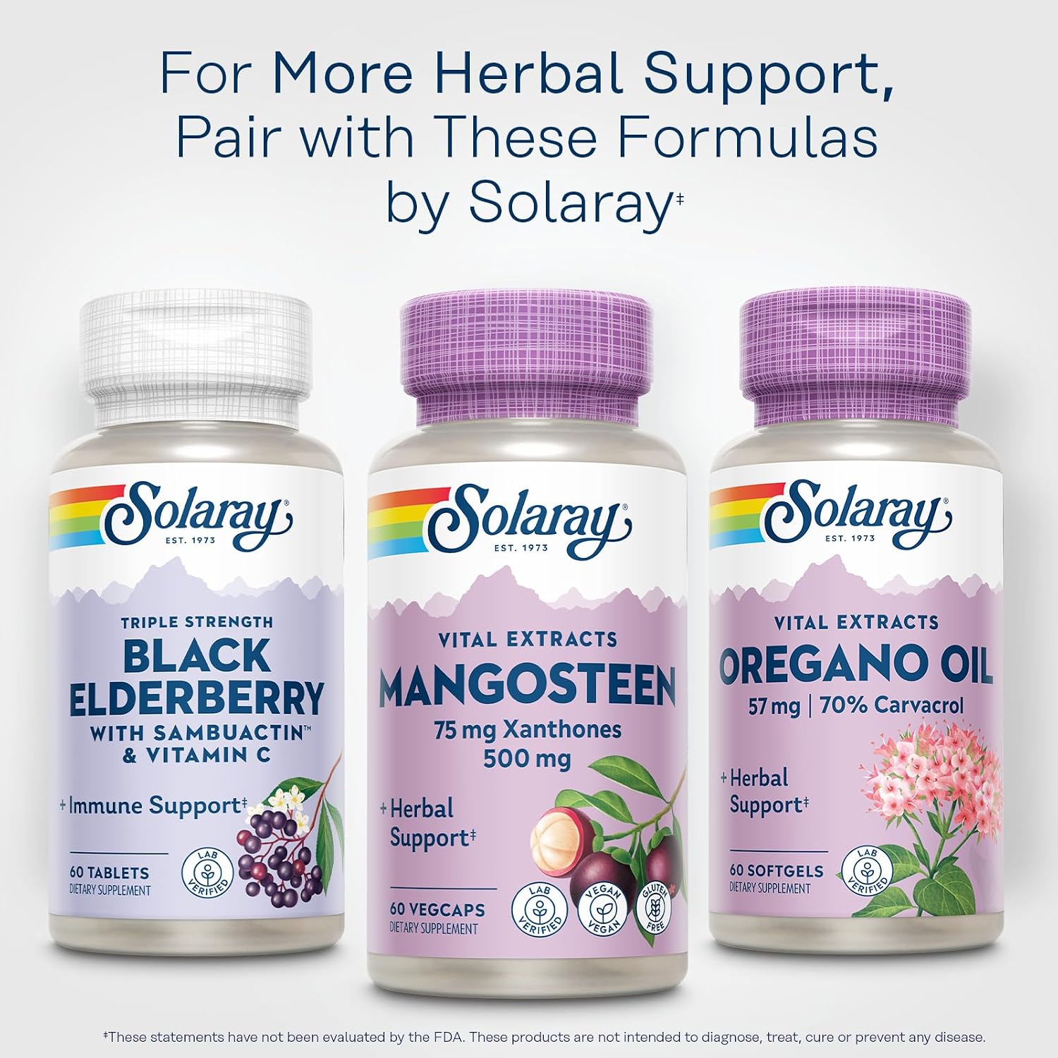 SOLARAY Vital Extracts Mangostán 500mg - Extracto de Fruta de Mangostán con 75mg de Xantonas y 100mg de Polifenoles - Vegano, Sin Gluten - 60 Cápsulas