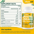 Vivaravida L-Theanina 800mg con GABA y Glicinato de Magnesio - Compuesto Natural para el Sueño y la Relajación (60 Cápsulas Blandas)