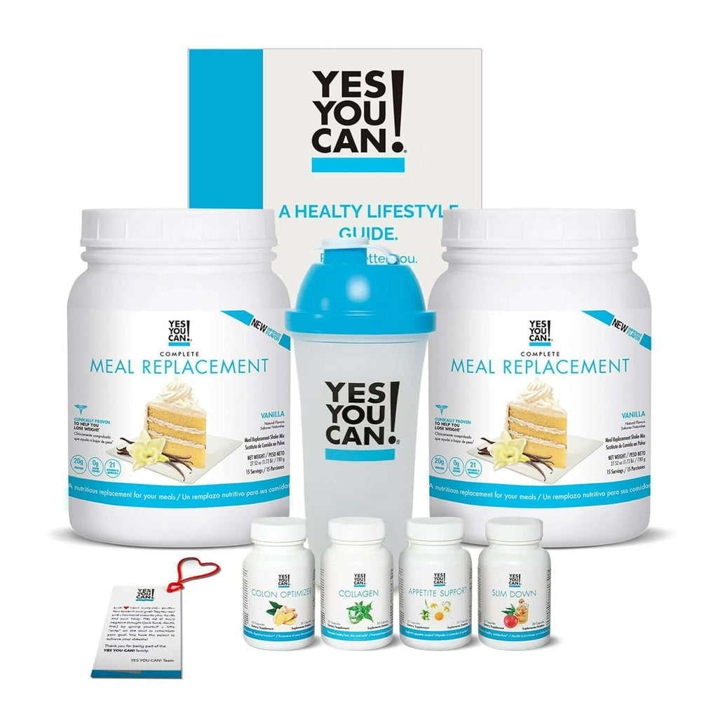 Yes You Can! Transformation Kit, Kit completo de sustitutivo de comidas y suplementos, con proteínas, vitaminas y minerales, batidor y guía nutricional - (Vainilla)