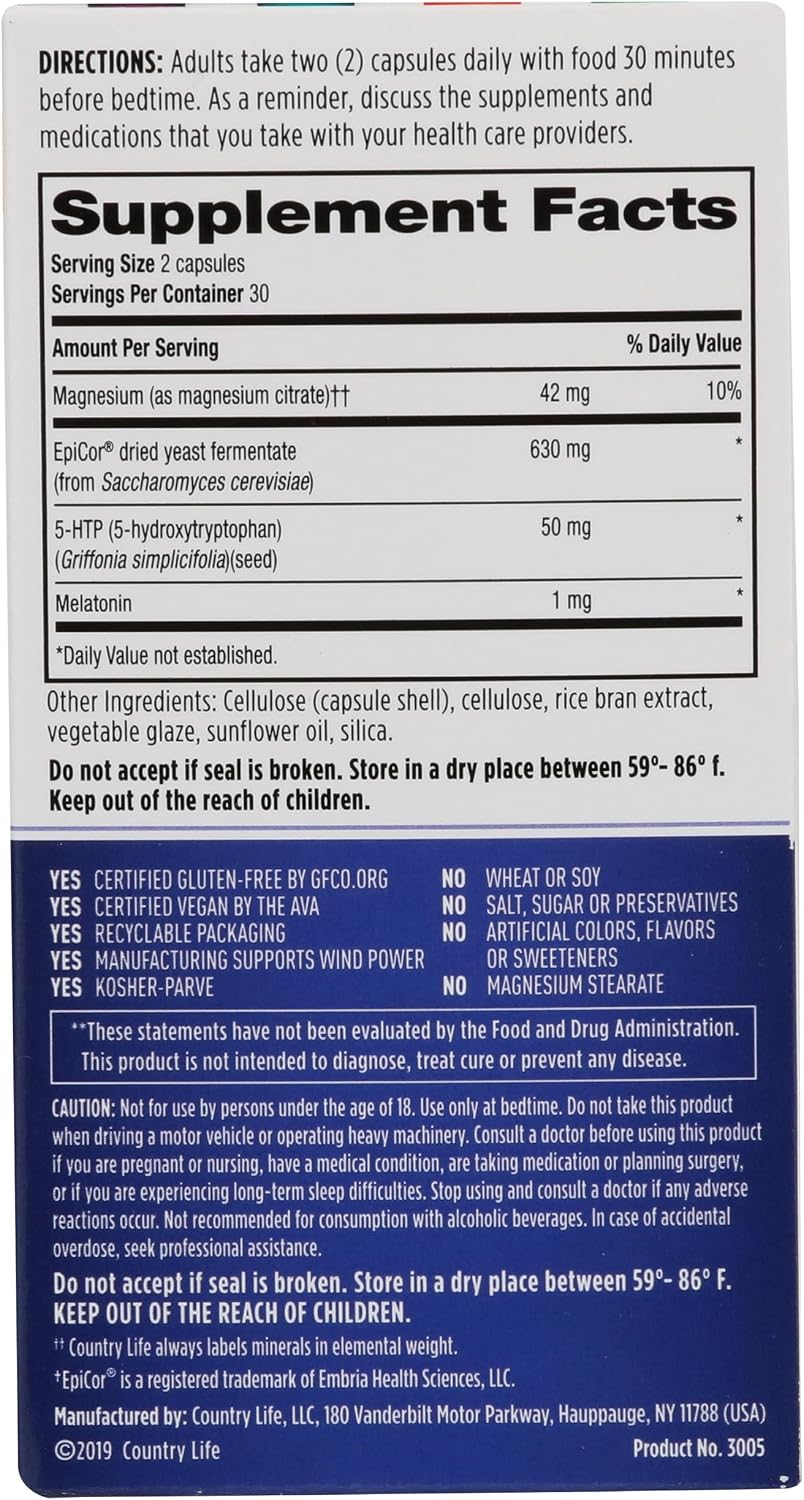 Country Life Sleep Gut Connection, 60 Comprimidos
