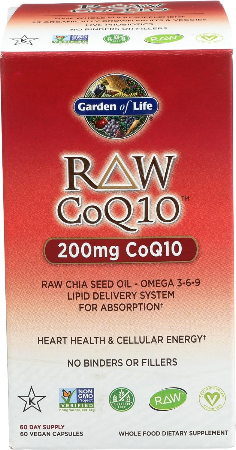Garden of Life CoQ10 Cruda, 60 cápsulas blandas