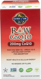 Garden of Life CoQ10 Cruda, 60 cápsulas blandas