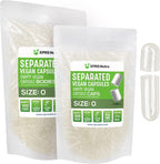 XPRS Nutra Cápsulas Veganas Tamaño 0 Separadas - 500 unidades Premium para Relleno de Suplementos