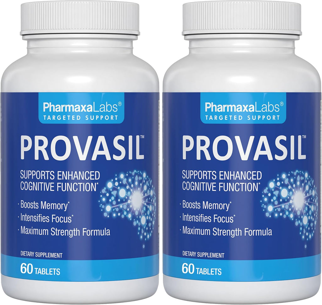 Provasil Brain Supplement - Suplemento Cognitivo con Ginkgo, Bacopa y Biotina para Memoria, Enfoque, Estado de Ánimo y Concentración (Pack de 2)