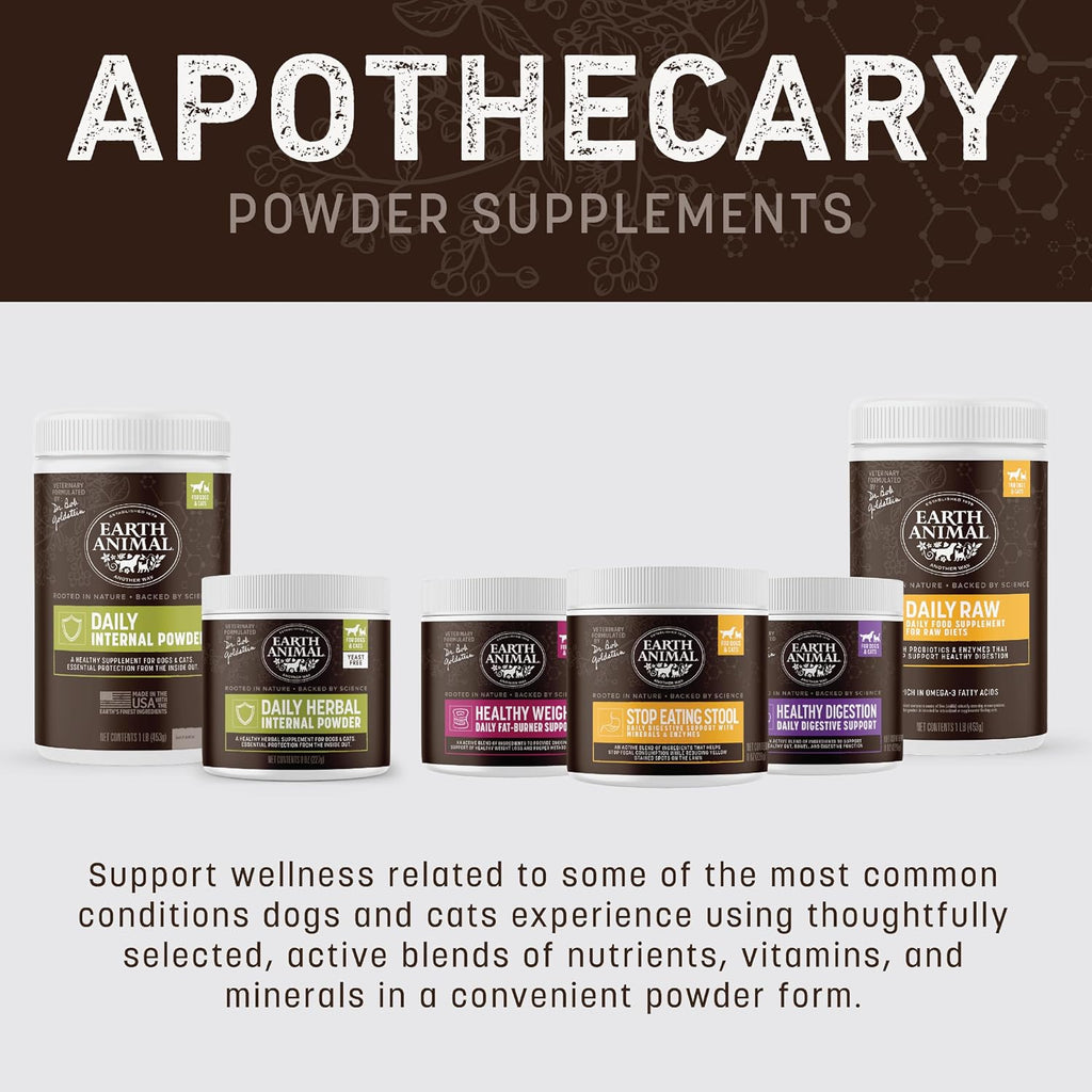 Earth Animal Apothecary Powder Supplement - Polvo Nutricional para Perros y Gatos - 227 g