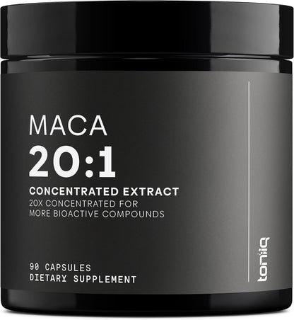 Toniiq Maca Root Extracto 20:1 - Complejo de Maca Negra, Roja y Amarilla - Alta Potencia - 90 Cápsulas – Image 1