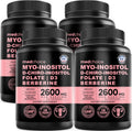 Complejo Inositol 14-en-1 Mujer – 40:1 Myo & D-Chiro con Folato, Vitamina D3, Zinc, Magnesio y Botánicos – 120 Cápsulas (Pack de 4)