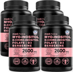 Complejo Inositol 14-en-1 Mujer – 40:1 Myo & D-Chiro con Folato, Vitamina D3, Zinc, Magnesio y Botánicos – 120 Cápsulas (Pack de 4)