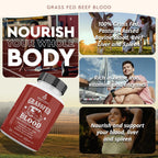 Ancestral Supplements Grass Fed Blood - Fórmula de Sangre, Hígado y Bazo, 500 mg, 180 Cápsulas