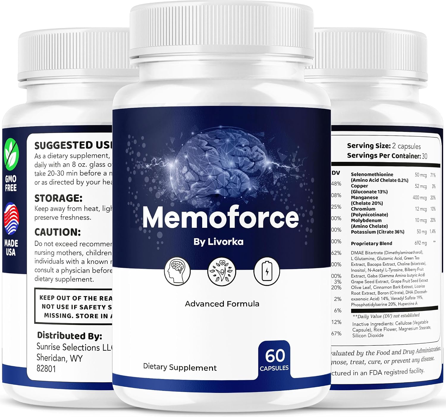 Memoforce Complemento Alimenticio - 180 Cápsulas (3 Pack)