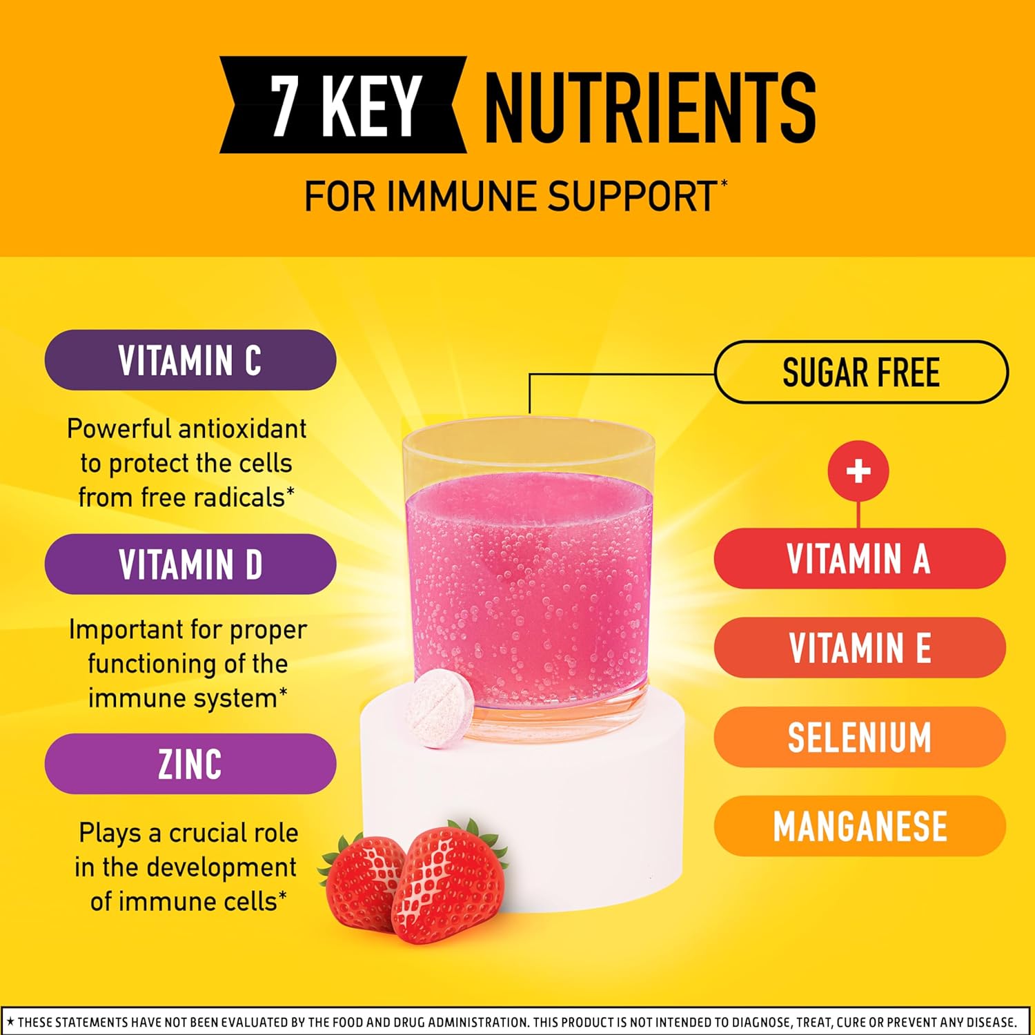 Airborne Very Berry Comprimidos Efervescentes de Vitamina C 1000mg, 36 unidades