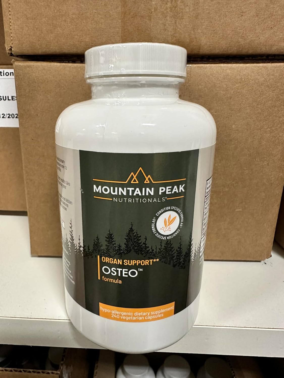 Mountain Peak Nutritionals Osteo Suplemento - Apoyo Óseo y Huesos Fuertes con Vitaminas D3, K2, Calcio y Magnesio (240 Cápsulas Vegetarianas)