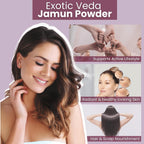 Exotic Veda Polvo de Semillas de Jamun – 100% Puro (Eugenia Jambolana) | Vegano, Sin Gluten, No Transgénico | Para Batidos, Cocina y Mascarillas – 100g