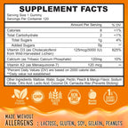 OH MY CHEWY Gominolas de Vitamina D3 K2 y Calcio - 5000 UI D3, 120 mcg K2 (MK-7), 120 mg Calcio - Vegano y no GMO - 120 unidades