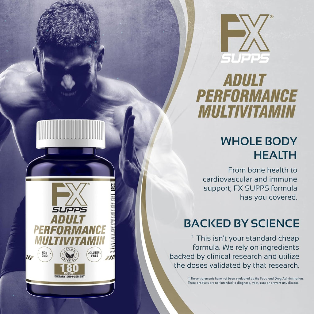 FXSUPPS Performance Multi-Vitamin con Aminoácidos, Beta-Alanina y L-Carnitina, 180 Comprimidos