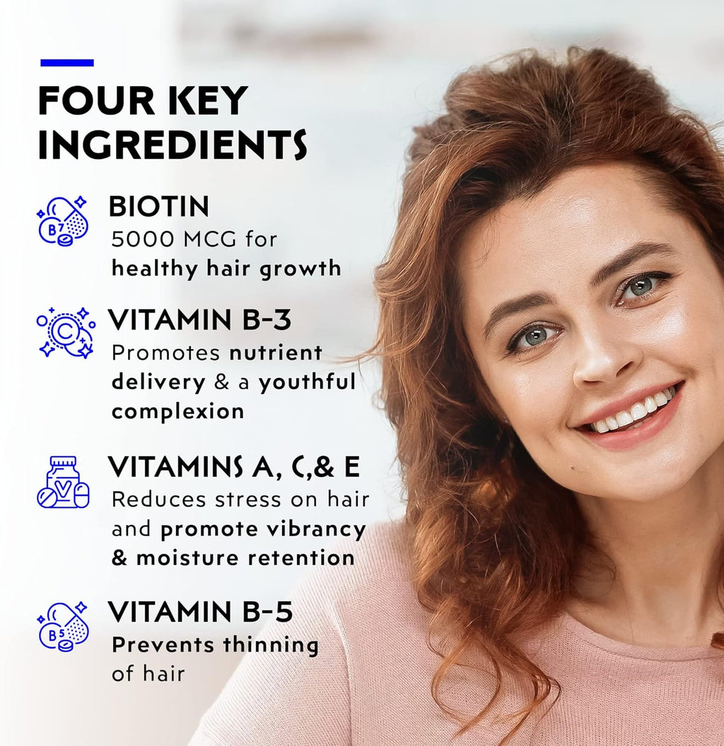 Elon Matrix 5000 Multivitamínico Completo – Cabello, Piel y Uñas – 5000 mcg de Biotina (60 Días)