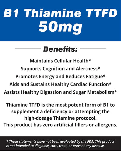 Vitamina B1 Tiamina TTFD - 50 mg - 250 – El funcionamiento normal del corazón. – Image 4