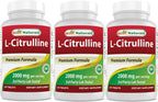 Best Naturals L-Citrulline 2000mg por ración - No GMO - Sin Gluten - 120 Comprimidos (Paquete de 2)