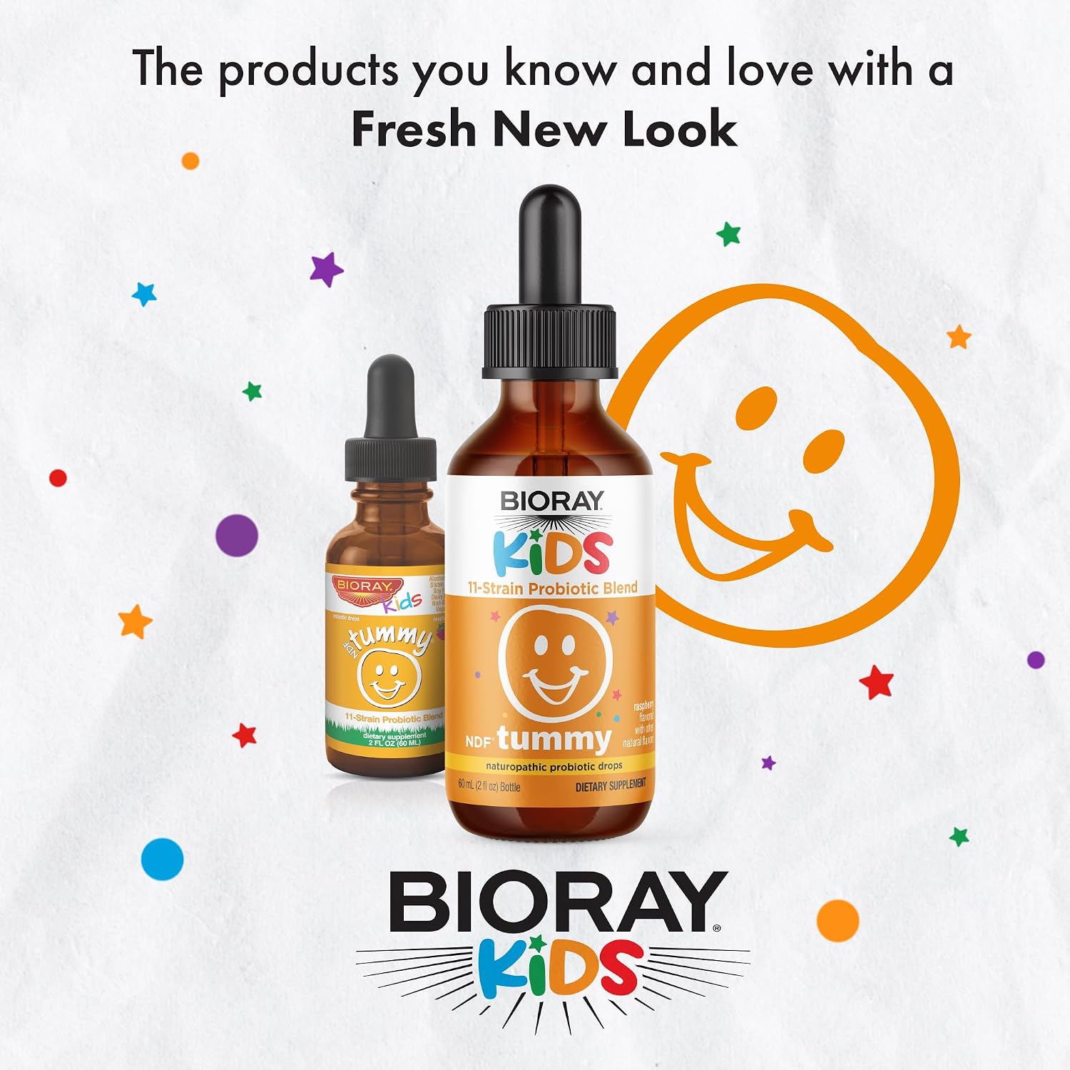 BIORAY Kids NDF Tummy, Probióticos para Niños, Frambuesa - 120 mL (Apoya la Respuesta Inmune)