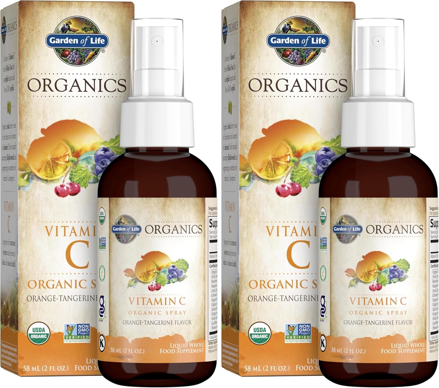 Garden of Life Organics Spray de Vitamina C con Amla Berry - Sabor Naranja Mandarina, 60 ml