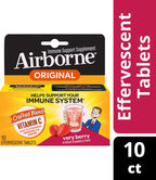 Airborne Vitamina C 1000 mg Efervescente, Sabor Very Berry, 10 Comprimidos (Pack de 3)