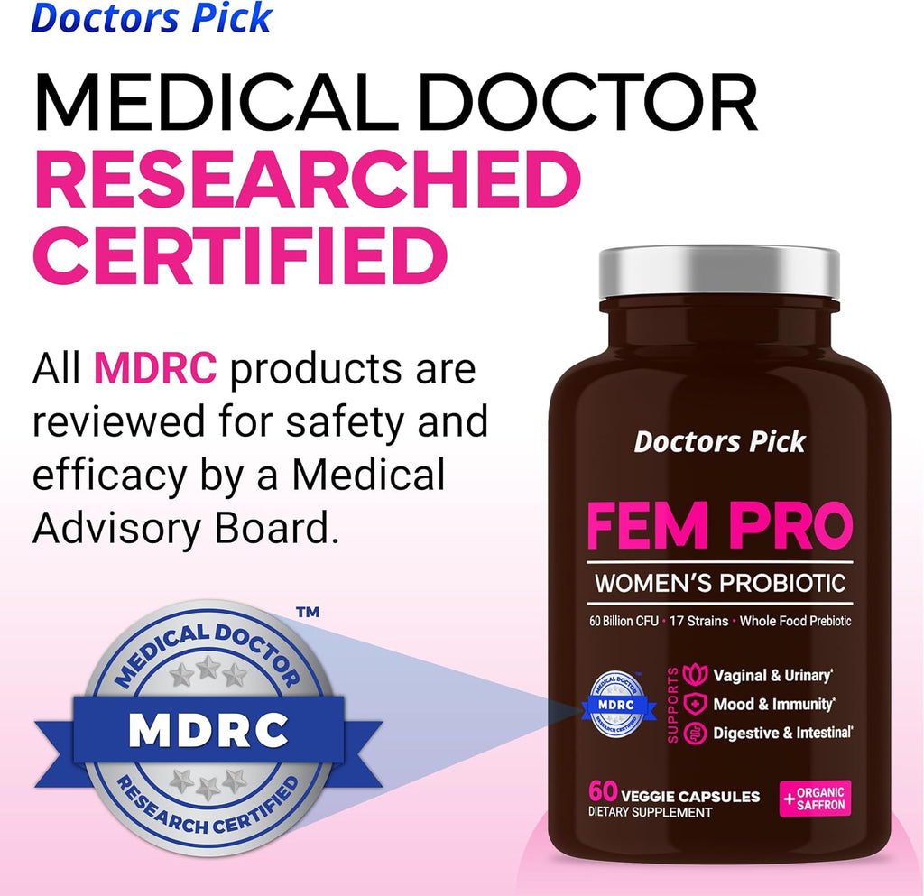 Doctors Pick Fem Pro Probióticos para Mujeres – 60 Cápsulas Veganas