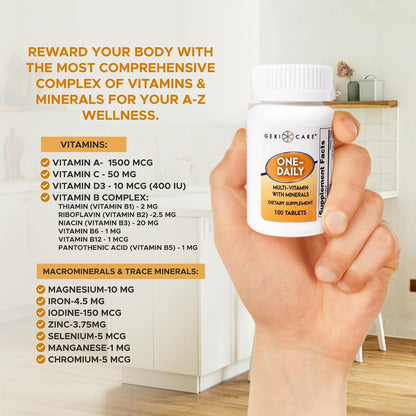 GeriCare Multivitamínico Diario con – Favorece la salud de la piel: la vitamina A y la vitamina C participan en el – Image 4