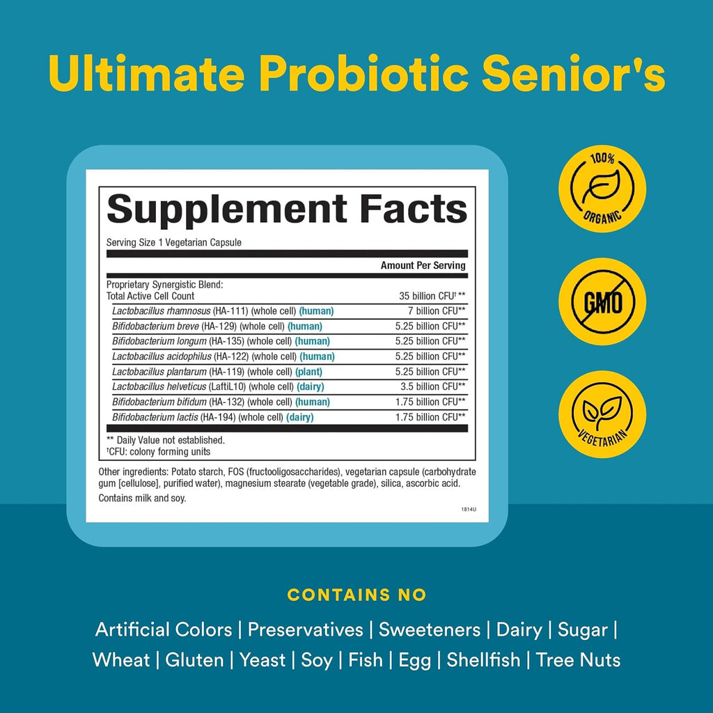 Natural Factors Ultimate Probiotic Senior's - 35 mil millones de UFC - 30 Cápsulas