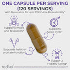 Suplemento Avanzado de Apigenina con Resveratrol – 50mg para Apoyo al Sueño sin Melatonina – 120 Cápsulas Veganas