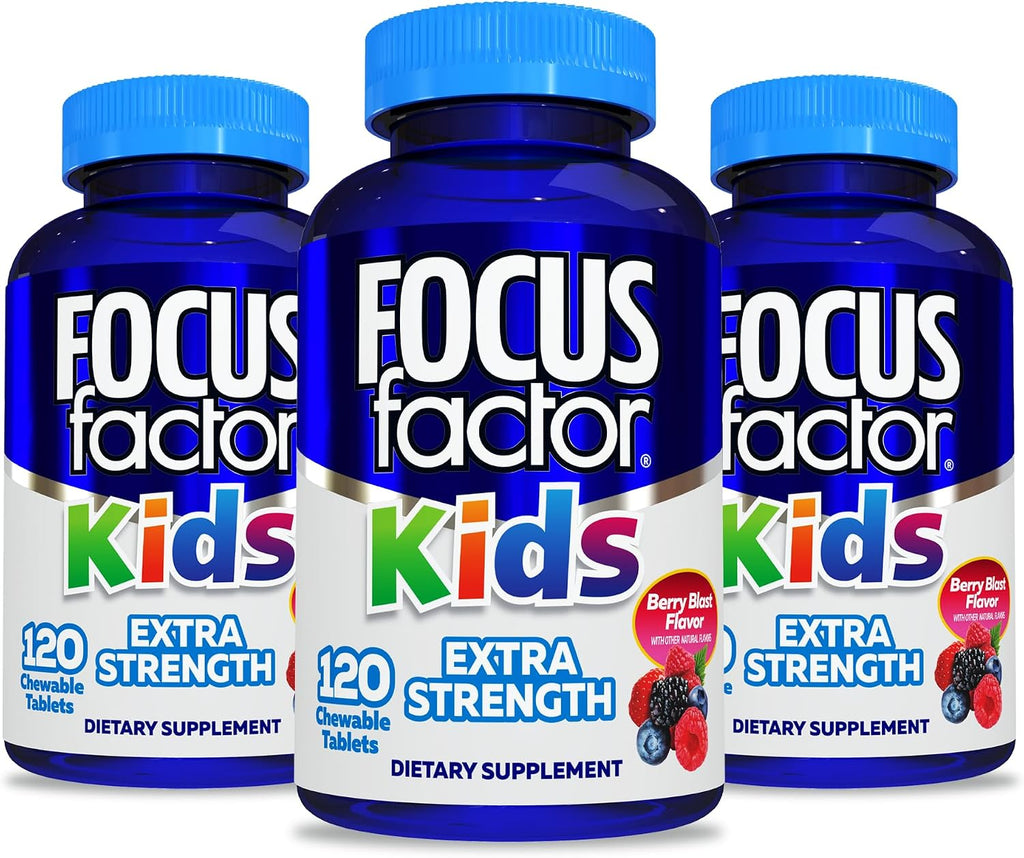 Focus Factor Kids Extra Strength Daily Chewable – 120 Comprimidos Masticables (Paquete de 2)