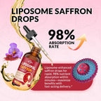 ReviNutra Saffron Extract Liposomal Drops – 88.5mg con Magnesio, Zinc, Ashwagandha, L-Theanina, Vitamina B6, D3 – Sabor Fresa 59ml (2 Fl Oz)