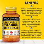MASON NATURAL Multivitamínico Diario con Minerales - 24 Nutrientes Esenciales - 60 Comprimidos