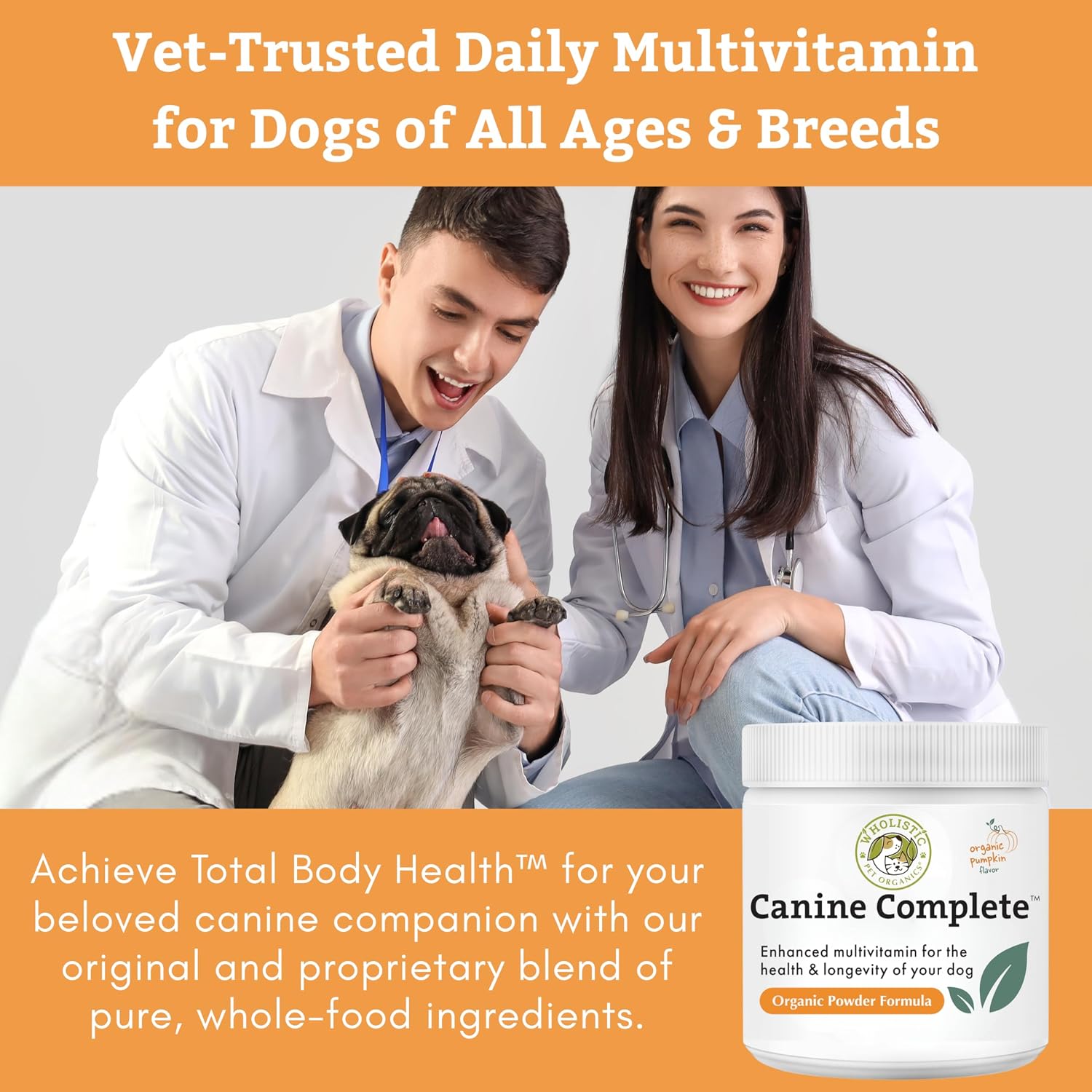 Canine Complete - Multivitamínico en polvo para perros - 454 g (1 libra) - Suplemento vitamínico diario para comida casera - Salud inmunológica, piel, pelaje y bienestar general - Todas las razas - 45 dosis