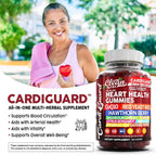 Clean Nutraceuticals CoQ10 Gummies - CardiGuard - Gominolas de Coenzima Q10 con Arroz de Levadura Roja, Espino Blanco, Jengibre, Cúrcuma, Bergamota, Hibisco, Vitamina K2+D3, Magnesio Glicinato, Pimienta de Cayena y Fenogreco - Sabor Naranja