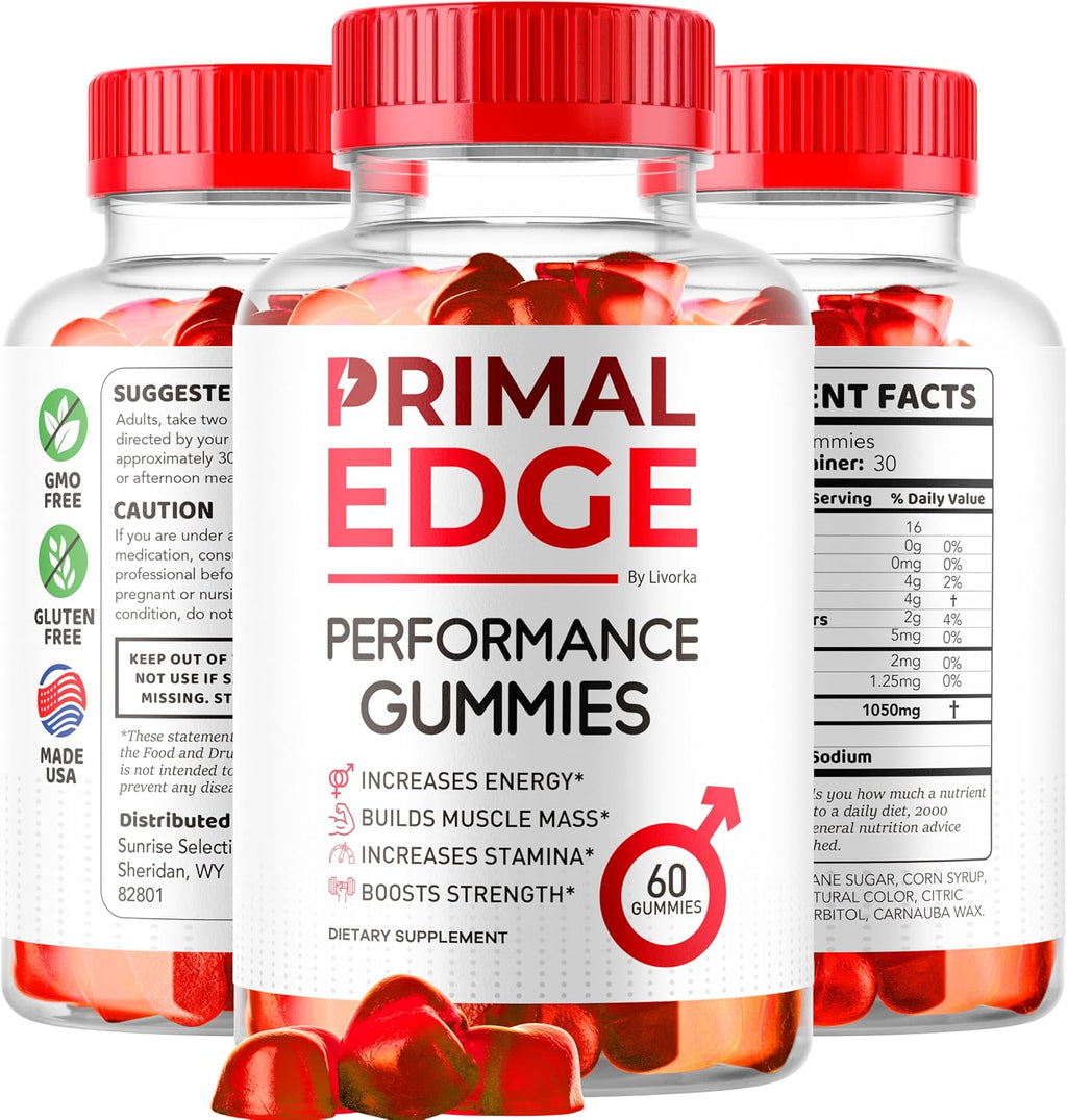 Primal Edge Gominolas Multivitamínicas para Hombres (2 Paquetes, 120 Gominolas)